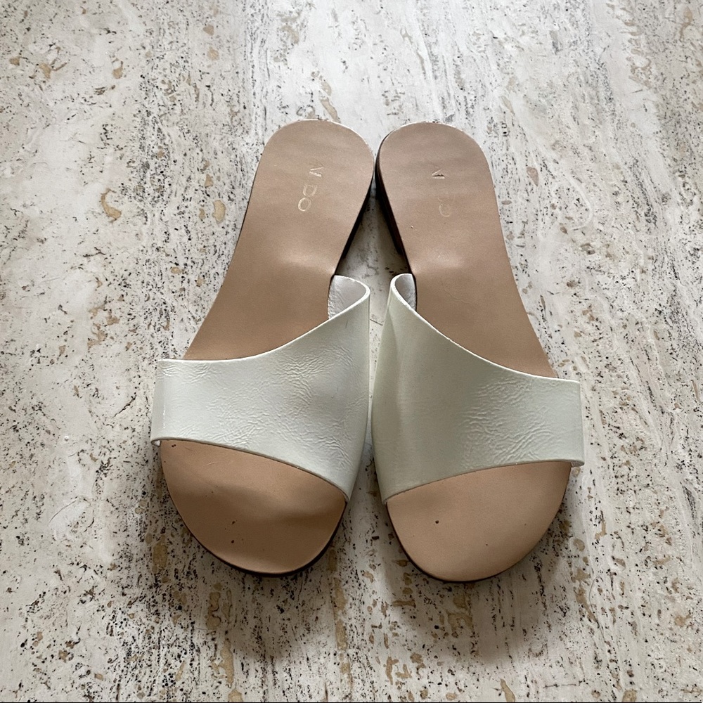 Aldo white leather flats 7.5
